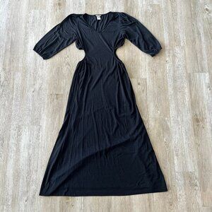 Womens Ember Black Maxi Cutout Dress - L